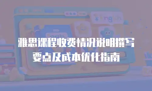 雅思课程收费情况说明撰写要点及成本优化指南