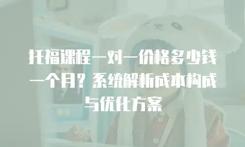 托福课程一对一价格多少钱一个月？系统解析成本构成与优化方案