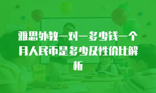雅思外教一对一多少钱一个月人民币是多少及性价比解析