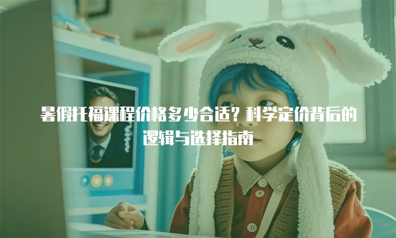 暑假托福课程价格多少合适？科学定价背后的逻辑与选择指南