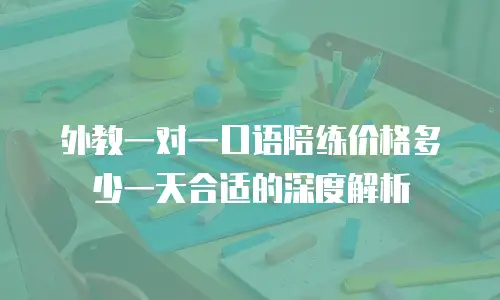 外教一对一口语陪练价格多少一天合适的深度解析