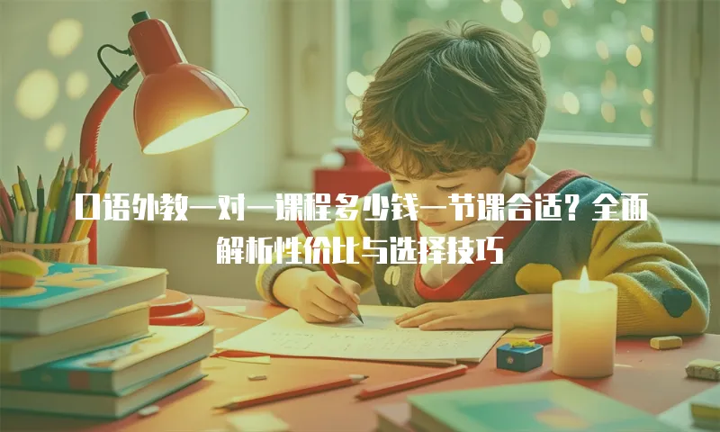 口语外教一对一课程多少钱一节课合适？全面解析性价比与选择技巧