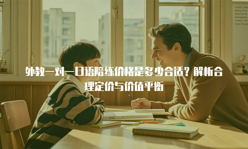外教一对一口语陪练价格是多少合适？解析合理定价与价值平衡