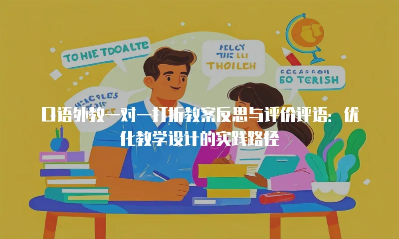 口语外教一对一打折教案反思与评价评语：优化教学设计的实践路径