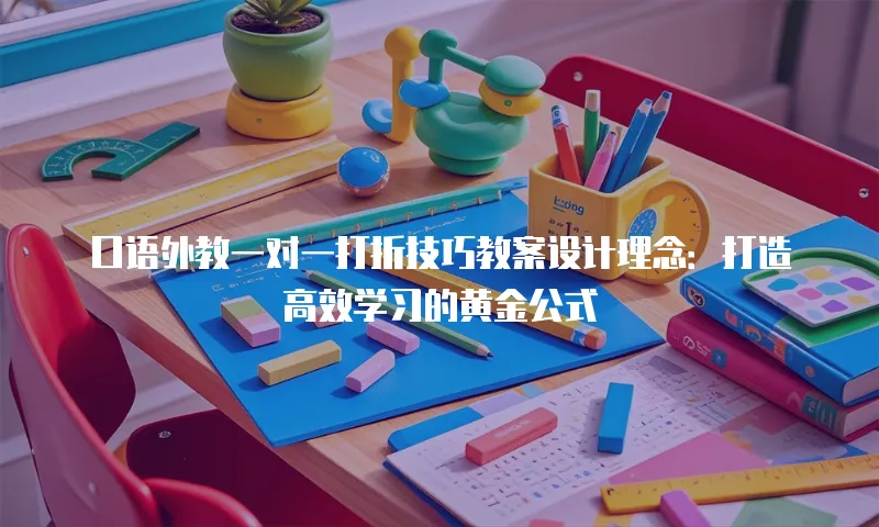 口语外教一对一打折技巧教案设计理念：打造高效学习的黄金公式