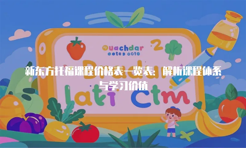 新东方托福课程价格表一览表：解析课程体系与学习价值