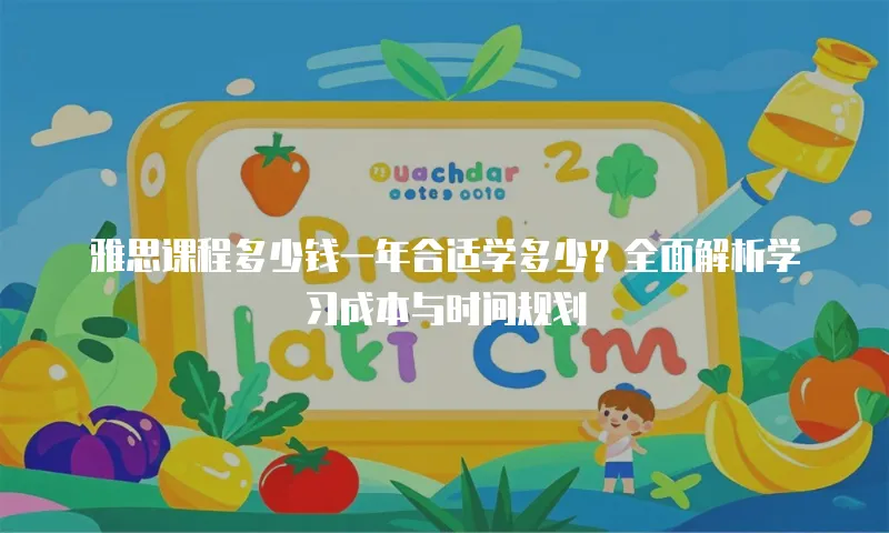 雅思课程多少钱一年合适学多少？全面解析学习成本与时间规划