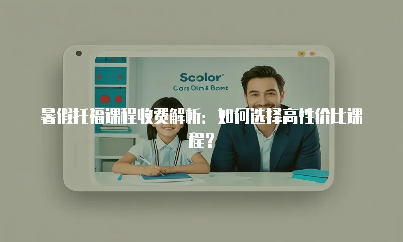 暑假托福课程收费解析：如何选择高性价比课程？
