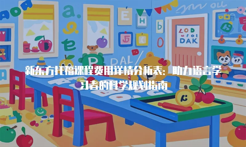 新东方托福课程费用详情分析表：助力语言学习者的科学规划指南