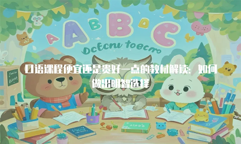 口语课程便宜还是贵好一点的教材解读：如何做出明智选择